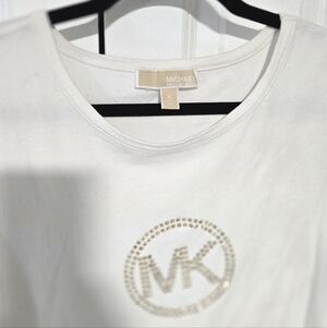 Michael Kors Cream Top with Gold Logo